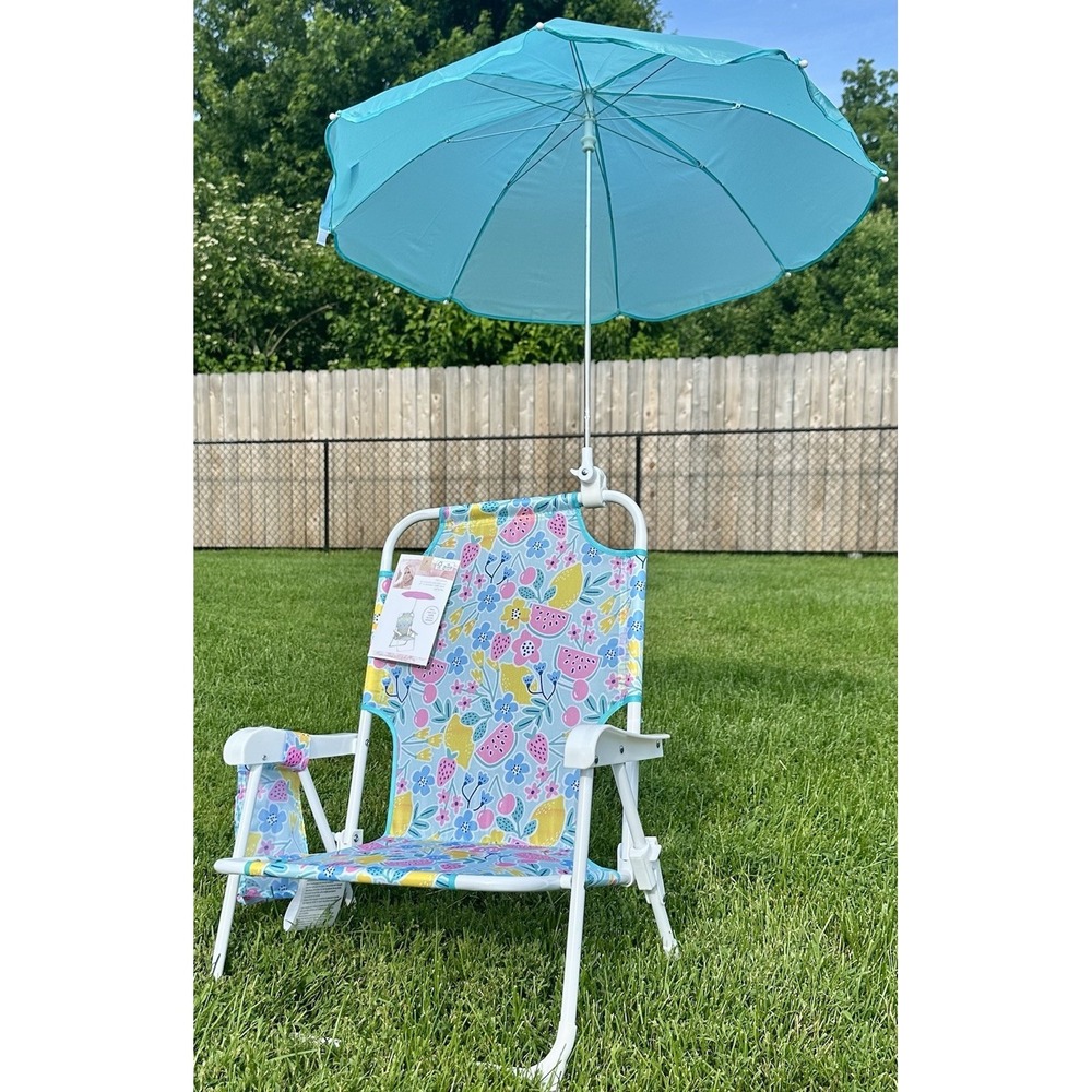 JESSICA SIMPSON Beach Chair 3-6‎ Years Refreshing Summer Foldable Umbrella Cup